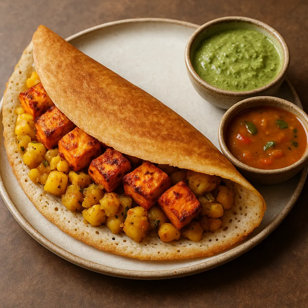 Delicious Paneer Tikka Dosa at Mudpot South Indian Restaurant in Edmonton, AB
